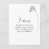 Carte d'Affirmation Personnalisable Floral Minimal (Devant)
