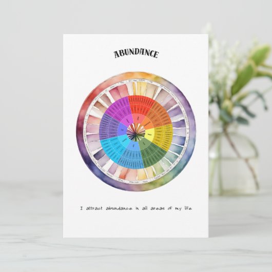 Carte d'affirmation positive d'abondance (Debout devant)