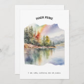 Carte d'affirmation positive de la paix intérieure (Devant / Derrière)