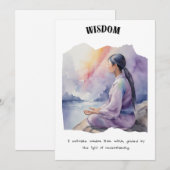 Carte d'affirmation positive de la sagesse (Devant / Derrière)