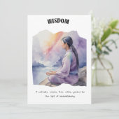 Carte d'affirmation positive de la sagesse (Debout devant)