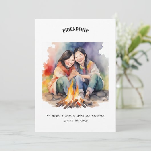 Carte d'affirmation positive de l'amitié (Debout devant)