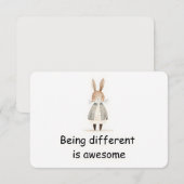 Carte d'affirmation unique pour lapin de la forêt (Devant / Derrière)