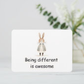 Carte d'affirmation unique pour lapin de la forêt (Debout devant)