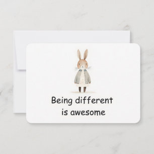 Carte d'affirmation unique pour lapin de la forêt