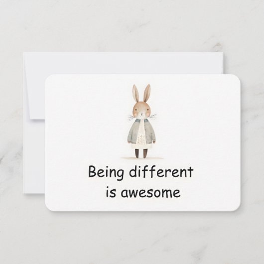 Carte d'affirmation unique pour lapin de la forêt (Devant)