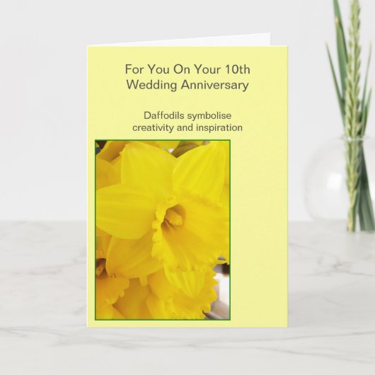 Carte Daffodil 10e anniversaire de Mariage personnalisé (Devant)
