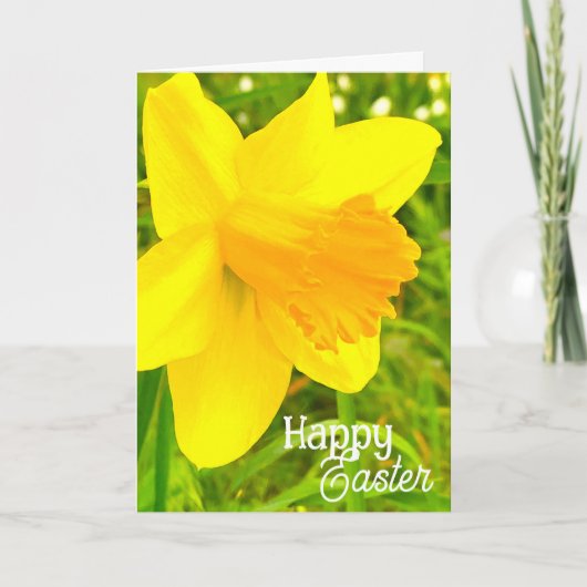 Carte Daffodil "Happy Easter!" - Folded Greeting Card (Devant)