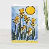 Carte Daffodil Orange Chat Daffodiles (Dos)