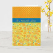 Carte Daffodiles et Pois, mars Anniversaire (Fleur jaune)