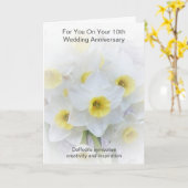 Carte Daffodils 10e anniversaire de Mariage personnalisé (Fleur jaune)