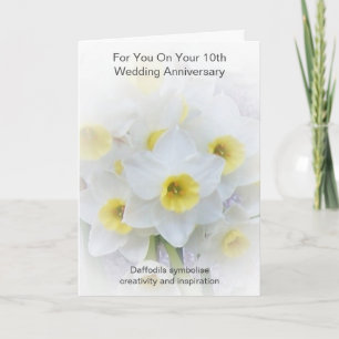 Carte Daffodils 10e anniversaire de Mariage personnalisé
