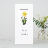 Carte Daffodique Aquarelle, Stylo Et Encre (Debout devant)