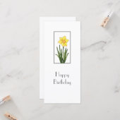 Carte Daffodique Aquarelle, Stylo Et Encre (Devant/Arrière en situation)