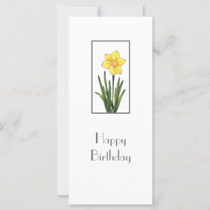 Carte Daffodique Aquarelle, Stylo Et Encre