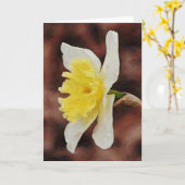 Carte Daffodique Impressionniste Gouache Artsy Note Card (Fleur jaune)