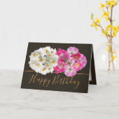 Carte Daffodiques blanches Roses roses roses Bouquet flo (Fleur jaune)