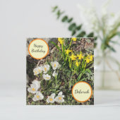 Carte Daffodiques et Crocus Flat Birthday Card (Debout devant)