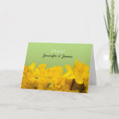 Carte Daffodiques jaunes Merci gallois personnalisé (Devant)