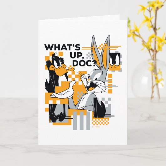 Carte DAFFY DUCK™ & BUGS BUNNY™ Glitch (Fleur jaune)