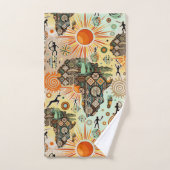 Carte d'Afrique Motif Décoratif d'Éléments Tribaux (Serviette à main)