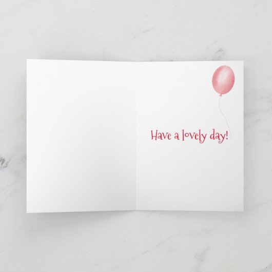 Carte d'âge d'anniversaire de l'éléphant mignonne  (Intérieur)