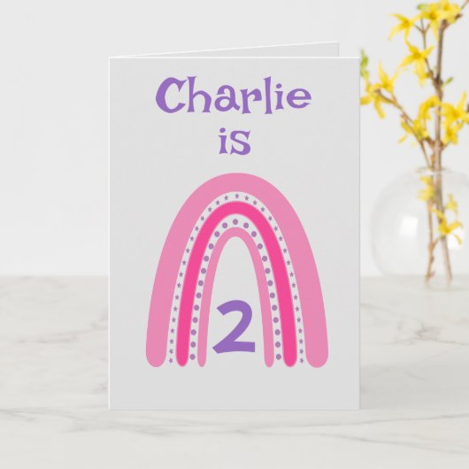 Carte d'âge d'anniversaire Rainbow (Fleur jaune)