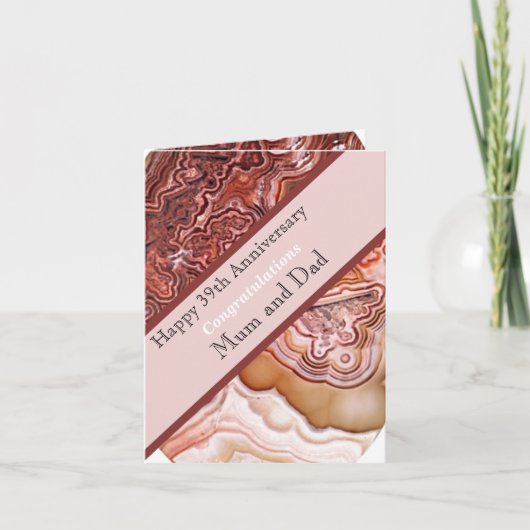 Carte d'âge du 39e anniversaire du Mariage (Devant)