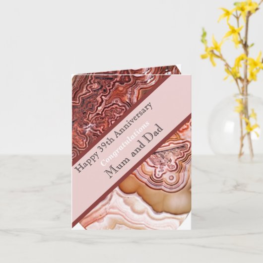 Carte d'âge du 39e anniversaire du Mariage (Fleur jaune)