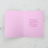 Carte d'âge rose violet de Neice ballerina (Intérieur)