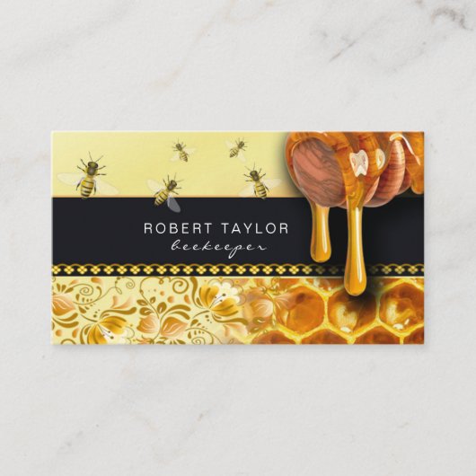 Carte d'agriculteur de ferme d'abeille de vendeur (Devant)