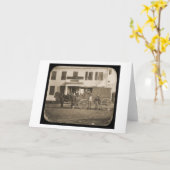 Carte Daguerréotype 1853 de cheval et de chariot (Fleur jaune)