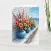 Carte Dahlia Beach Pots Penser à vous (Devant)