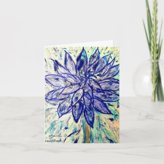 Carte Dahlia Bleu Rare (Devant)
