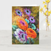 Carte Dahlia daisy jardin fleuri peinture florale (Fleur jaune)