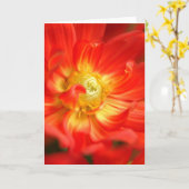 Carte dahlia de rouge du feu (Fleur jaune)