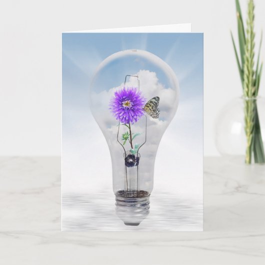 Carte Dahlia en ampoule (Devant)