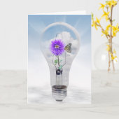 Carte Dahlia en ampoule (Fleur jaune)