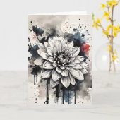 Carte Dahlia - Fleurs aquarelles (Fleur jaune)