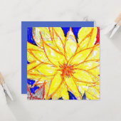 Carte Dahlia jaune (Devant/Arrière en situation)