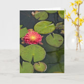 Carte Dahlia Pensée pour Vous dans les nénuphars (Fleur jaune)