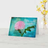 Carte Dahlia pompon - Avec mes plus sincères condoléan (Fleur jaune)