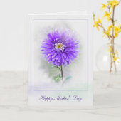 Carte Dahlia violet de la Fête des Mères en aquarelle (Fleur jaune)