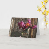 Carte Dahlias dans la fenêtre (Fleur jaune)