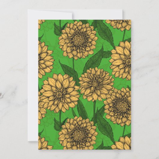 Carte Dahlias en jaune et vert (Devant)