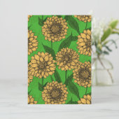 Carte Dahlias en jaune et vert (Debout devant)