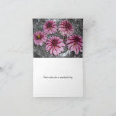 Carte Dahlias roses voeux d'anniversaire (Intérieur)