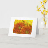 Carte "Dahlias rouge et jaune et orange" (Fleur jaune)