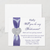 Carte d'aide au coeur de couleur bleu violet (Devant / Derrière)