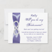 Carte d'aide d'urgence violet bleu diamant infini